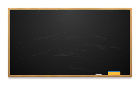 Clean school board with chalk and spongeのイラスト素材