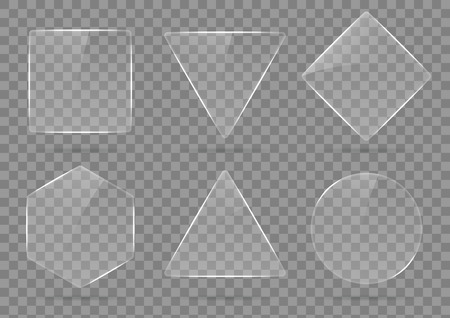 Set of glass, transparent geometric shapes.のイラスト素材