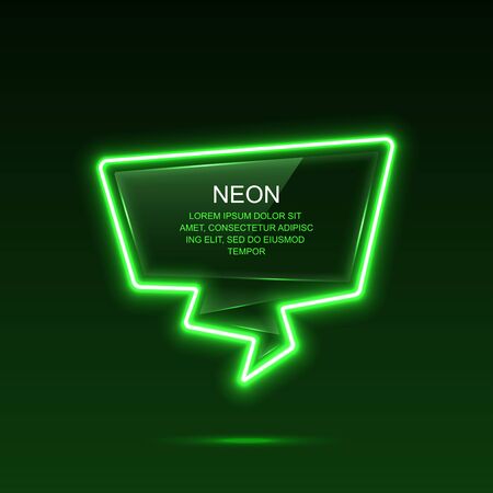Glass banner with neon lights. Vector illustration.のイラスト素材