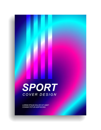 Sports cover design in vibrant colors. Smooth gradient lines.のイラスト素材