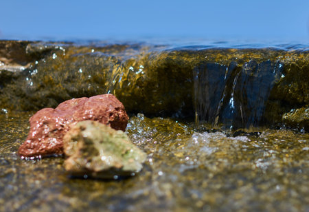 The waterfall in the seaの写真素材