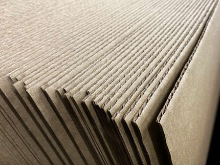 Sale of cardboard at the enterprise. Craft cardboard for packaging.の写真素材