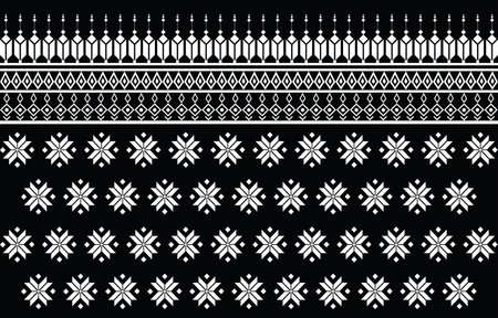 American fabric pattern design. Use geometry to create a fabric pattern. Design for textile industry, background, carpet,
wallpaper, clothing, Batik, and ethnic fabric. Black&Whiteのイラスト素材