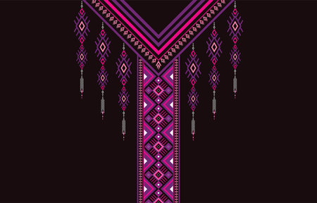American fabric pattern design. Use geometry to create a fabric pattern. Design for textile industry,women's fashion,collar border,clothing and fabric.のイラスト素材