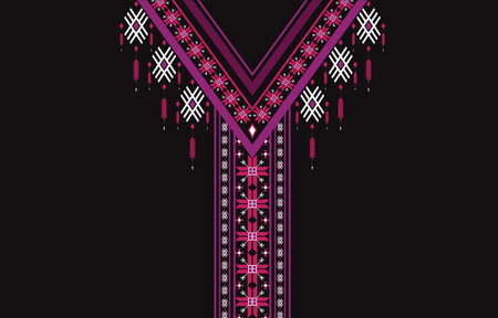 American fabric pattern design. Use geometry to create a fabric pattern. Design for textile industry,women's fashion,collar border,clothing and fabric.のイラスト素材