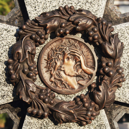 detail of sculpture of Jesus Ñhrist