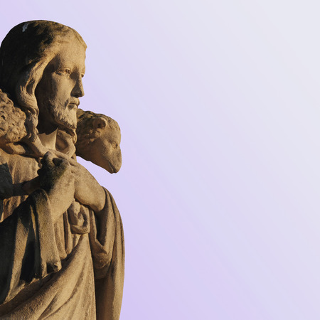 Jesus Christ the Good Shepherd (art composition, details)の写真素材