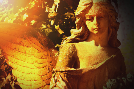 angel in the sunlight (antique statue)の写真素材