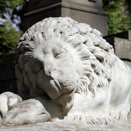 sculpture of a lion as a symbol of strength and greatnessの写真素材