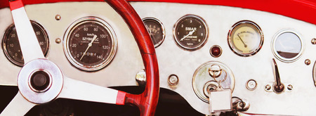antique cars (control panel, fragment)の写真素材