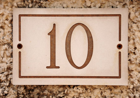 number 10 on a house wallの写真素材