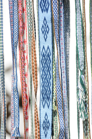 handwoven colorful ribbon curtain