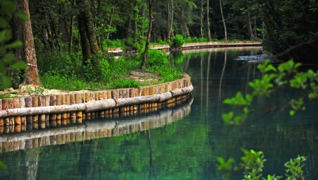 boundary at the riverの写真素材
