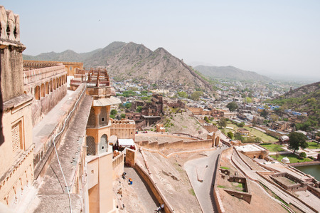 view from the fort amber to the jaipur city in india - rajasthanのeditorial素材