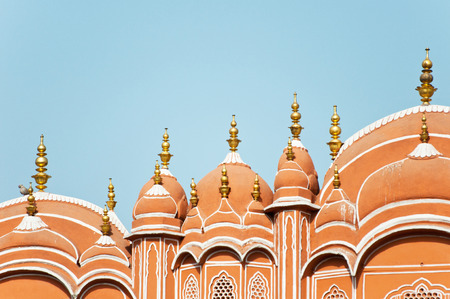 roof of the hawa mahal in india - rajasthan - jaipurの写真素材