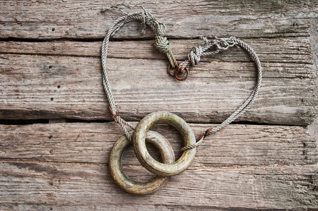 heart formed with a ropeの写真素材