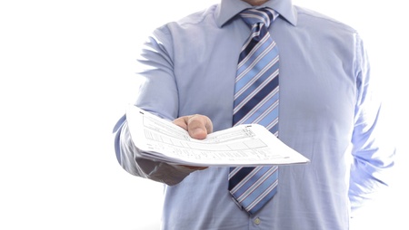 Businessman showing documentの写真素材