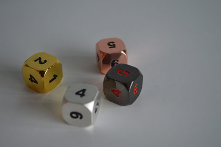 multiple d6 six sided dice die copper silver gold black