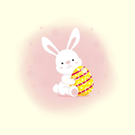 Illustration of easter bunny with easter eggのイラスト素材
