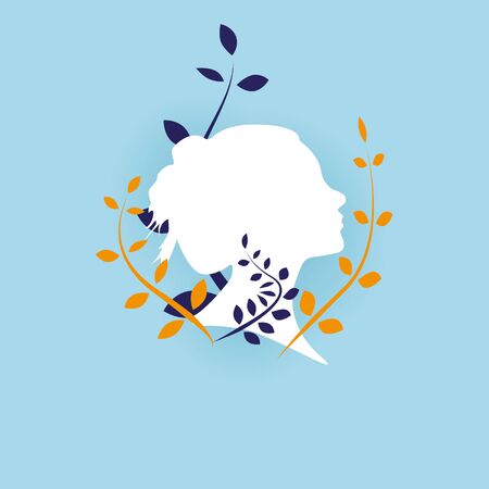 Vector design illustration of women's silhouette.Women's background template.Mother's day illustrationのイラスト素材