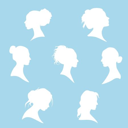 Vector design illustration of women's silhouette.Women's background template.Mother's day illustrationのイラスト素材