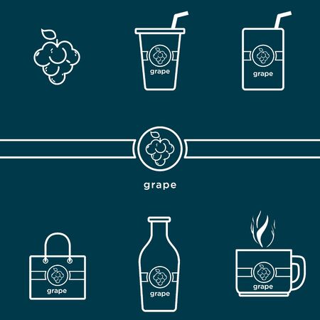 Vector design illustration of grape line art.Good for icon logo brandingのイラスト素材