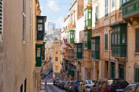 Street view of Valletta, the Maltese capitalのeditorial素材
