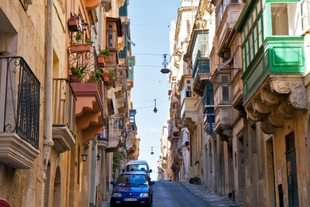Street view of Valletta, the Maltese capitalのeditorial素材
