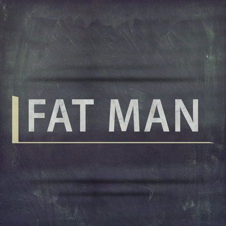 Fat man slogan template with space for text.の写真素材