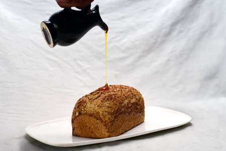 bread with honey healthy Nutritious foodの写真素材