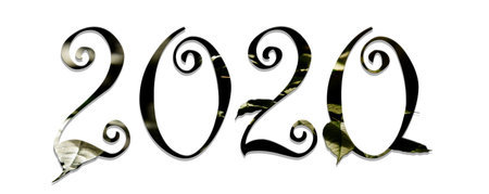 2020 typography font on white background .