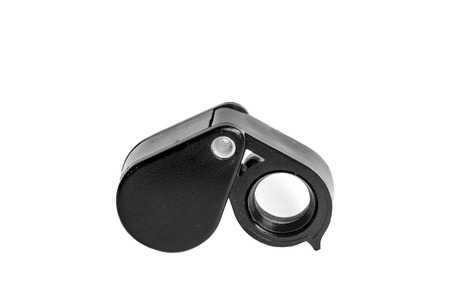Portable magnifier glass on isolated backgroundの写真素材