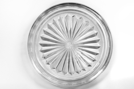 Crystal glass star plate on isolate backgroundの写真素材