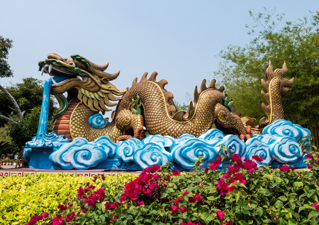 Dragon statue , Supanburi , Thailandの写真素材