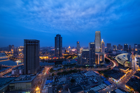 Night view of cityscape in Chinaのeditorial素材