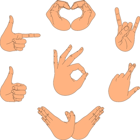 Hand gesturesのイラスト素材
