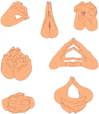 Two hands in different positionsのイラスト素材