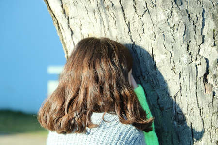 child turned awayの写真素材