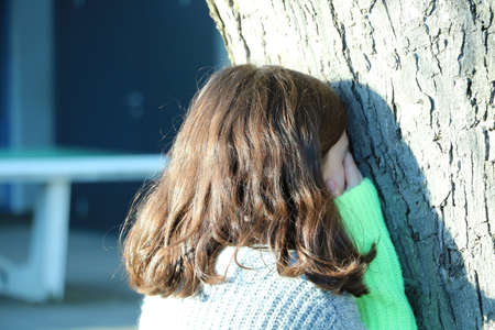 child turned awayの写真素材