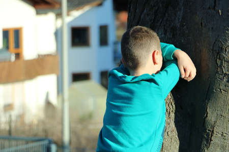 child turned awayの写真素材