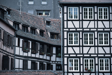 Half-timbered houses in the old town of Alsace, France