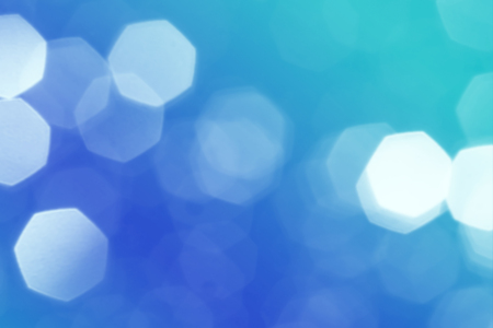 abstract blue heptagon blur bokeh backgroundの写真素材