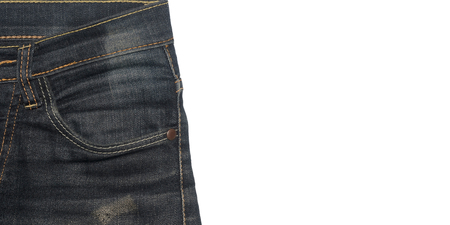 Closeup jeans texture on white backgroundの写真素材