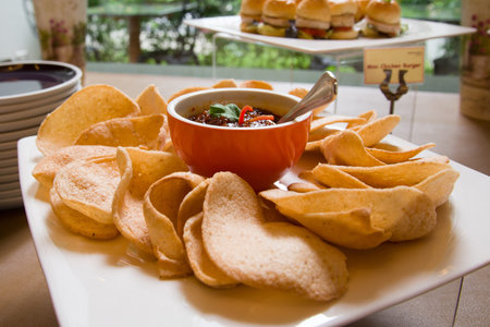 Chrispy Prawn Chip with Thai Stye Spicy Sauce