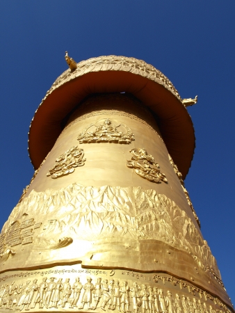 Pillar of Blessed in China, Inspired from Tibet Art and Cultureの写真素材