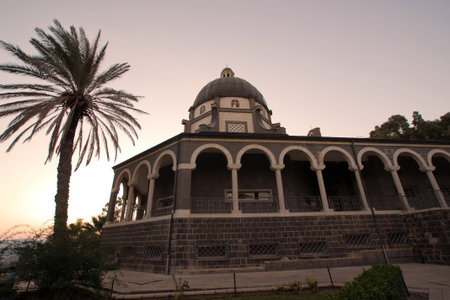 Holy site and the temple on the lake of Kineret,Tsfatの写真素材