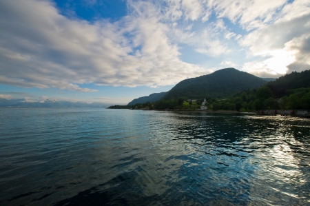 The nature and the beauty of the Norwegian fjords の写真素材