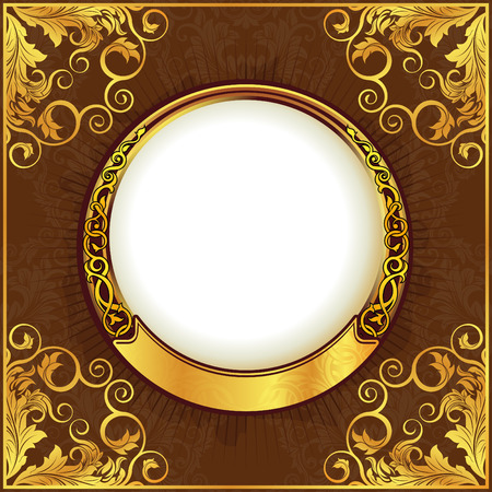 Gold vintage frameのイラスト素材