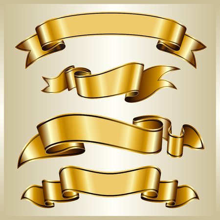 Gold ribbon collectionのイラスト素材