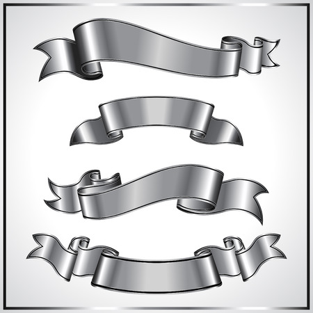 Silver ribbon collectionのイラスト素材